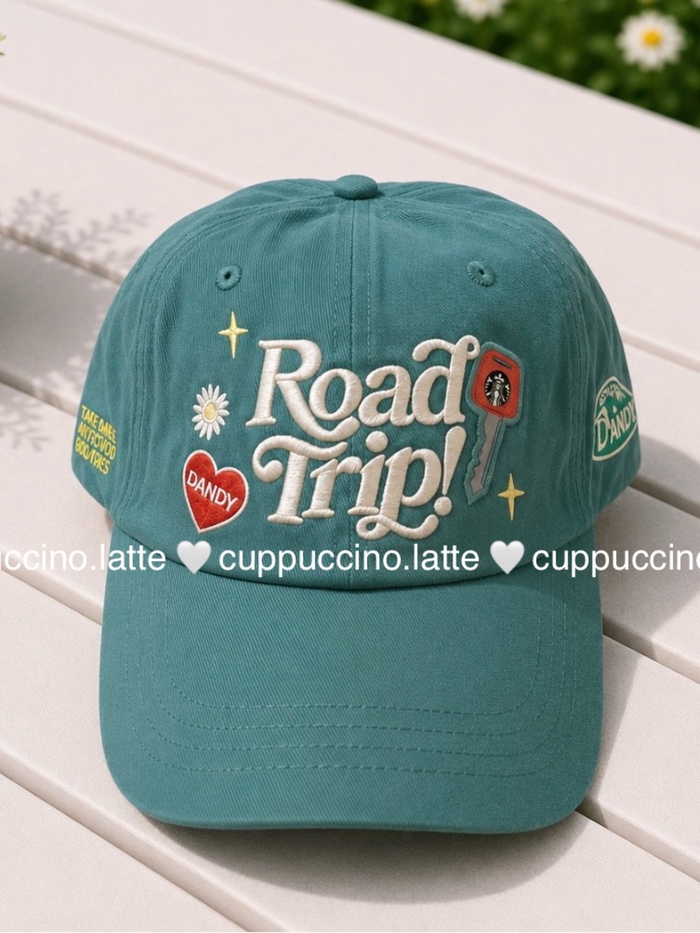 NWT Starbucks + Dandy Green Summer Road Trip Patch Baseball Cap Hat
